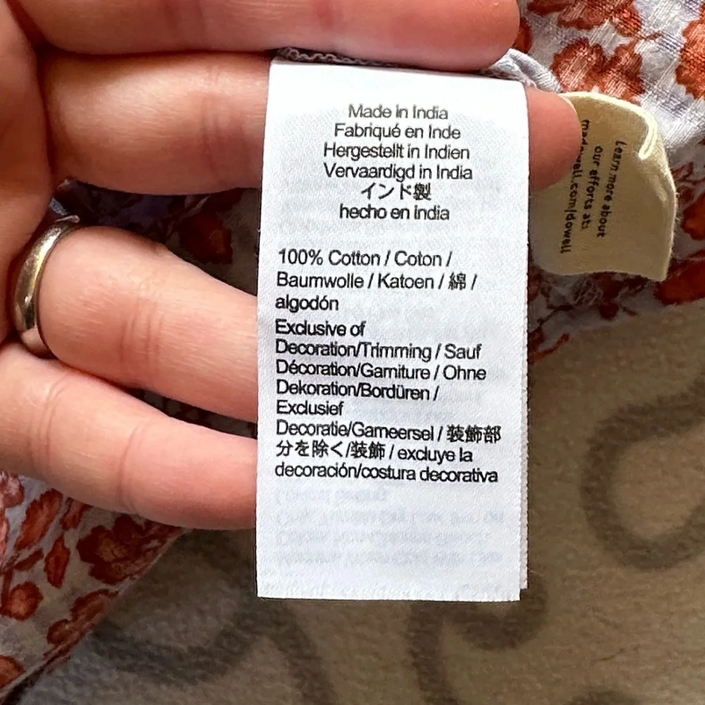 Madewell Button-Front Smocked-Back Top in Piccola Floral